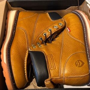 Men's Tan Leather Work Boots